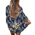 thumbnail image 3 of Zando Floral Kimono Cardigans for Women Loose Open Front Kimono Swimsuit Cover Ups for Women Casual Beach Cover Up Women A Flowers Navy, 3 of 5