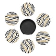 thumbnail image 3 of PAYOHTO Zebra Print Gold Glitter Premium PU Leather Coasters Set - 6 Stylish Round Drink Coasters with Storage Box for Home and Office Use, 3 of 6