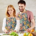 thumbnail image 4 of Easter and Leopard White Pattern Apron with Pockets, Cotton Linen Waterproof Adjustable Apron for Women, Kitchen Cooking Gardening BBQ Salon Apron, 33x27 Inch, 4 of 6