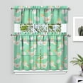 thumbnail image 2 of 3 PCS Farmhouse Kitchen Curtains Set with Valance - Chicken & Egg Cartoon Print Semi-Sheer Tier Curtains for Windows, Farm Animal Theme, 2 of 4