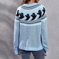 thumbnail image 5 of Halloween Knitted Sweater for Women Cute Ghost Pattern Print Knitted Pullover Sweaters Long Sleeve Crew Neck Jumper Tops (Blue M), 5 of 7