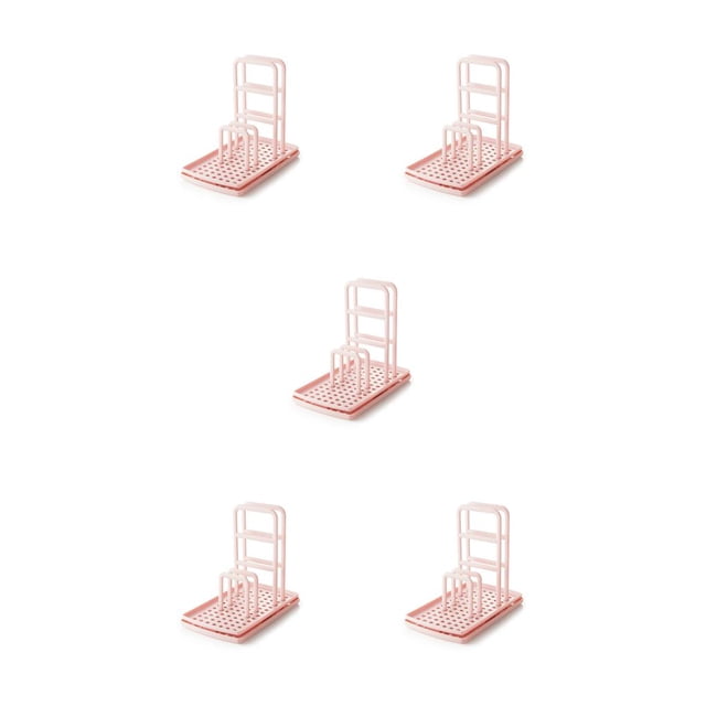 Kearding Estante de drenaje para fregadero, estante de organización de cocina, organizador de esponja lavable, rosa Rosado 5Conjunto