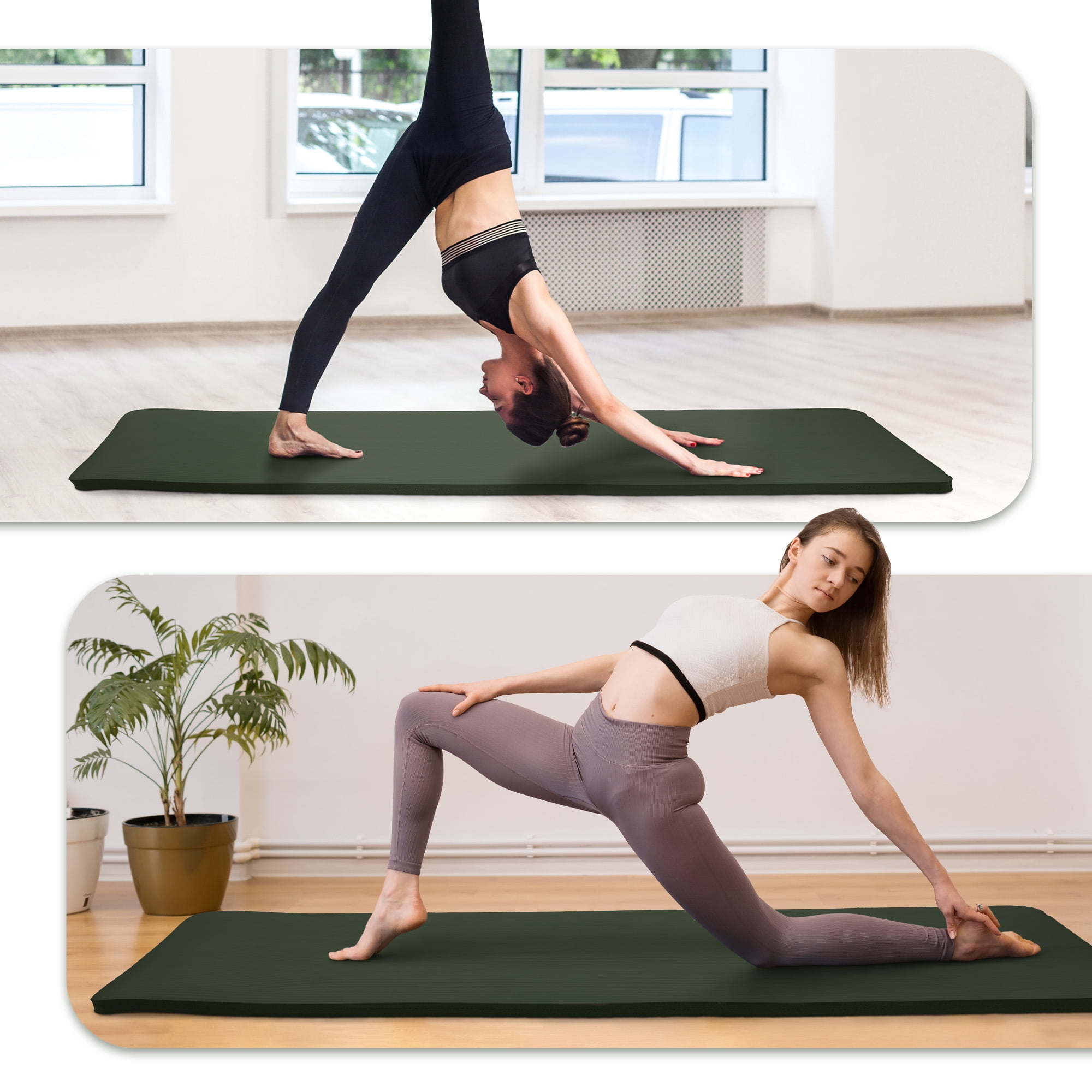 Sprint Demon Extra Thick 1" Yoga Mat - 71"x24" Non-Slip Exercise Mat with Carrying Strap, High Density Foam for Spine & Joint Support, Easy Clean & Portable for Hom，Travel，Gym