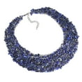 thumbnail image 2 of Collared Cluster Genuine Navy Blue Lapis Bead Wire Works Necklace, 2 of 3