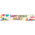 thumbnail image 6 of Colorful Personalized Happy Birthday Banner with Balloons Gifts Party Hats Background Party Decoration Photography Prop Birthday Party Supplies Birthday Decoration Backdrop, 6 of 8