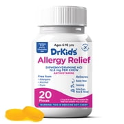 DrKids Children's Allergy Relief Chewable Gels - Kids Chewable Antihistamine for Sneezing, Runny Nose, Itchy Eyes & Throat, Pre-Measured Soft Chews, Fantasy Fruit Flavor, 20 Count.