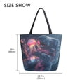 thumbnail image 5 of FORMRS Womens Canvas Tote Bag with Zipper Inner Pocket Shoulder Handbag, Glowing Jellyfish, 5 of 7
