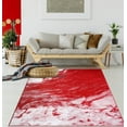 thumbnail image 6 of La Dole Rugs Abstract Pattern Rustic Modern Marble Blush Design Area Rug - Boundless 6x8 Amazing Room Decor Carpet for Living Room, Bedroom, and Office  - Red and White, 6x9 (6'7"x9'6", 200cm x 290cm), 6 of 7