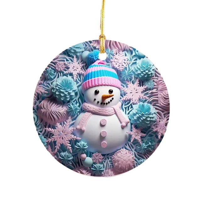Decoraciones Del Árbol de Navidad Muñeco de Nieve de Navidad, Decoraciones Del Árbol de Navidad, Decoraciones Colgantes Circulares Ornamentos Del Árbol de Navidad