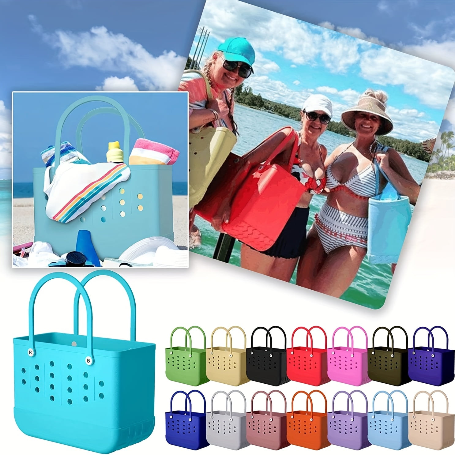 Large waterproof, washable and durable beach bag travel handbag
