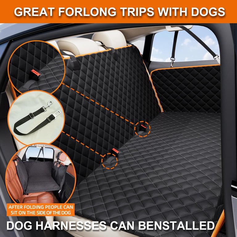 PetBed2GO Car Seat Cover & Pet Bed For Chevrolet – Large Black Pet Cushion, 52x20x7 Inches, Protects Car Interior