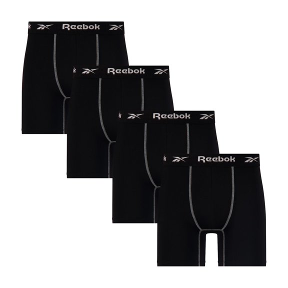 Men's Reebok 4-Pack Performance 6" Boxer Briefs Color: Black Size: M