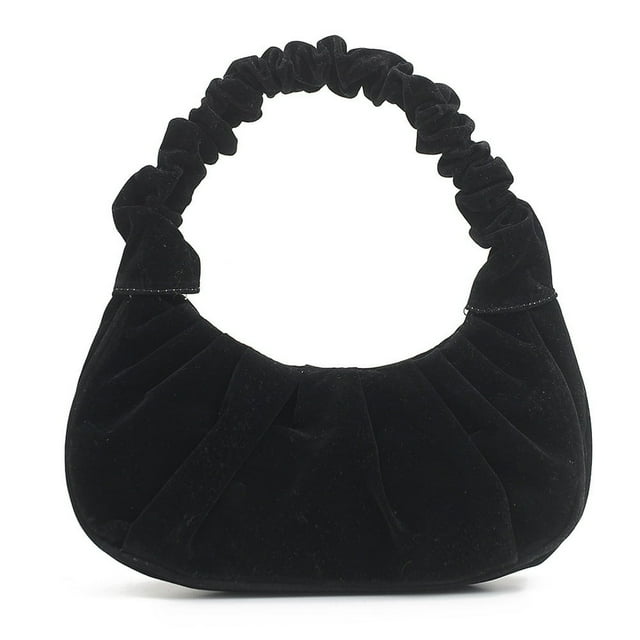 Autumn Solid Female Handbag Pleated Dumpling Shoulder Bags Party Totes Wristlets