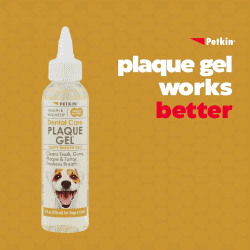 (2 pack) Petkin Plaque Gel No-Rinse Toothpaste for Dogs and Cats, Cleans Teeth Gums Plaque and Tartar, Peanut Butter Flavor 3oz