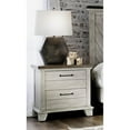 thumbnail image 1 of Bear Creek Rustic Ivory Wood Two Drawer Nightstand White, 1 of 14
