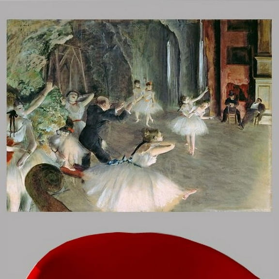 Wallhogs Degas The Rehearsal of The Ballet on Stage (19th) Wall Mural