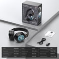 thumbnail image 2 of Wireless Gaming Headset for PS5/PC/PS4/Switch,Wired/2.4G/Bluetooth Gaming Headphones with Mic/Surround Sound/Space Capsule Design and Cool Linght/1000mAh Large Battery/Black, 2 of 10