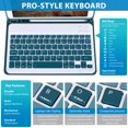 thumbnail image 3 of Keyboard Case for iPad 6th Generation(2018)  iPad 5th Gen(2017)  iPad Air 2  iPad Air  iPad Pro 9.7  Detachable Bluetooth Keyboard with Pencil Holder  Black, 3 of 6