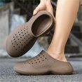 thumbnail image 2 of HXWCHs Unisex EVA Clogs,Thick Sole Breathable Slip-On Sandals, 3D Textured Non-Slip Casual Shoes for Men Women Indoor Outdoor Size: 10 Brown, 2 of 9