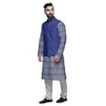 thumbnail image 2 of Atasi Kurta Pyjama pour Homme Veste Col Mandarin Indien Imprimé Ensemble de Tenue Ethnique, 2 of 5