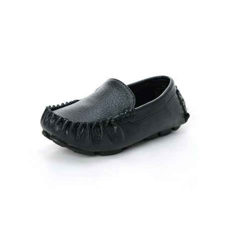 

Colisha Boy Casual Slip On Loafers Uniform Fashion Dress Shoes School Nonslip Low Top Flats