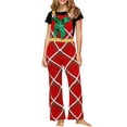 thumbnail image 1 of Gupgi Christmas Jumpsuits for Women Overalls Spaghetti Strap Striped Plaid Loose Romper, 1 of 9