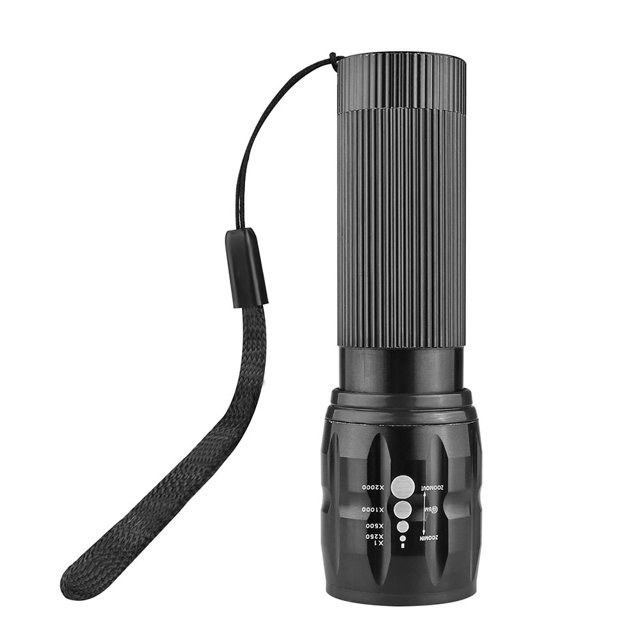 Mini Linterna Led Blanca Portátil Con Zoom Para Exteriores Antorcha Estroboscópica / Alta / Baja 200Lm Inundación Para Lanzar Con Correa (3 * Aaa) matsuzay HA021490-00