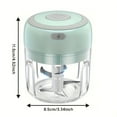 thumbnail image 3 of Rechargeable portable cordless food processor, 8.45 ounces, stainless steel blades, electric garlic chopper, vegetable chopper, blender, used for cutting nuts, peppers, onions, minced meat and spices, 3 of 9