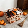 thumbnail image 3 of Halloween Print Fabric Storage Basket, Soft Foldable Pumpkin Ghost Bin Multi-Purpose Home Closet Shelf Organizer with Handles, 3 of 6