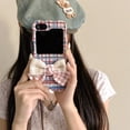 thumbnail image 3 of Pretty Case for Samsung Galaxy Z Flip 6 (2024),Cute Beautiful Bow Pattern Design Phone Protective Cover with Pearl Wrist Chain for Girls Women (no Chain), 3 of 8