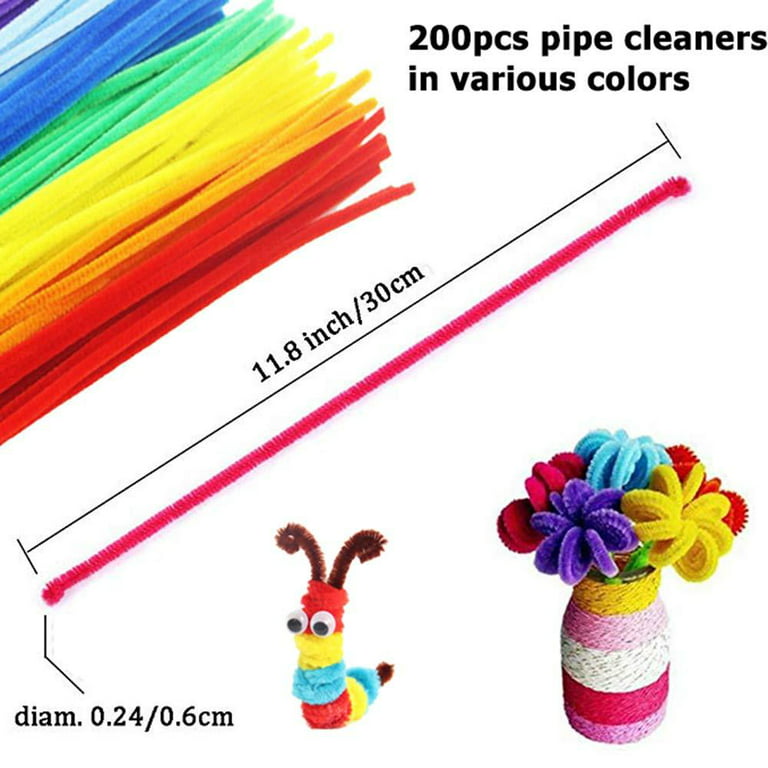 Healifty 200pcs Craft Pipe Cleaner Assorted Color