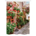 thumbnail image 1 of Italian Stall Shower Curtain, Street View of a Small Renaissance Town with Floral Porches and Rock Mediterranean, Fabric Bathroom Set with Hooks, 54W X 78L Inches, Multicolor, by Ambesonne, 1 of 1