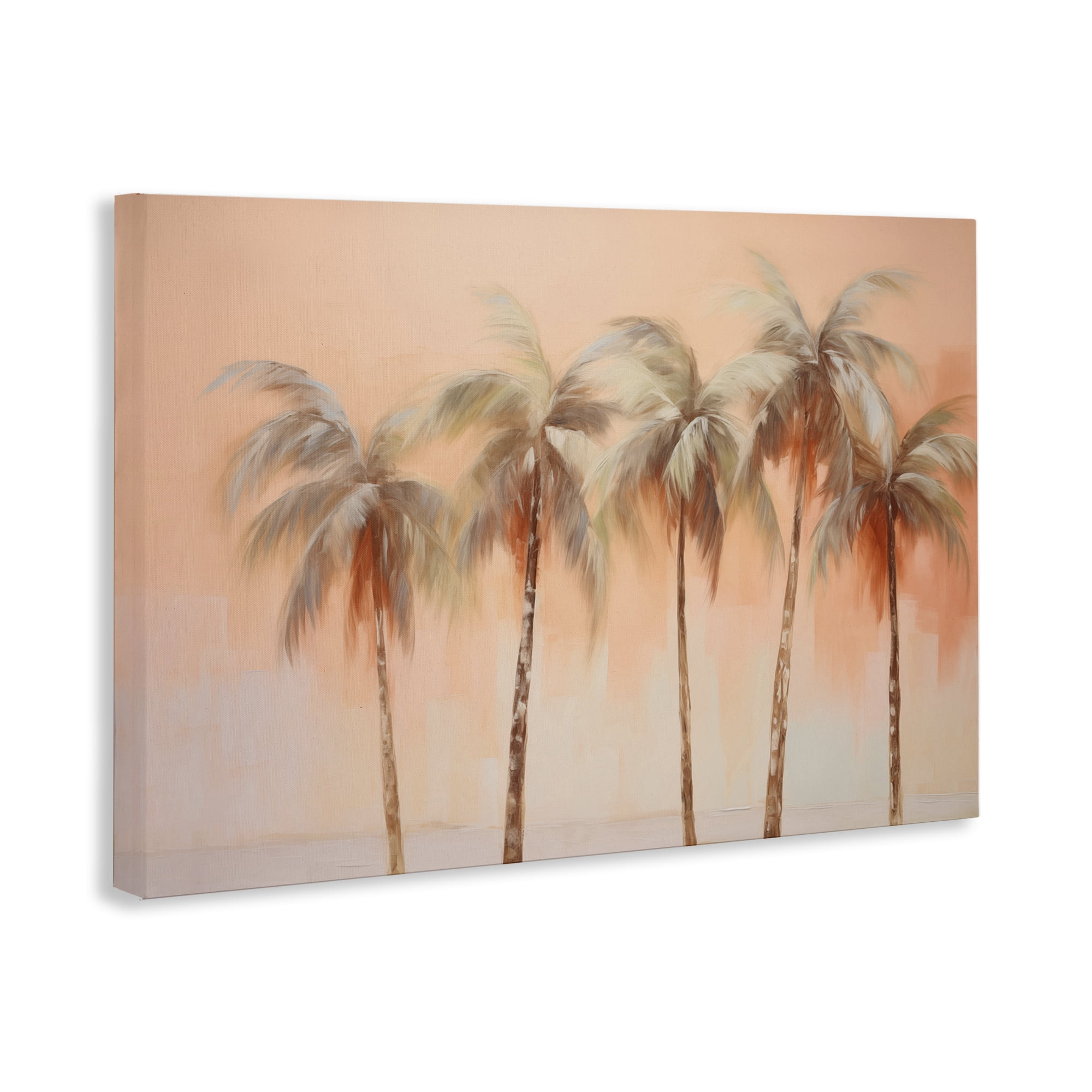 Stupell Industries Soft Palm Tree Lineup Plants & Flowers Painting Wrapped Canvas Art Print Wall Art, 36 x 24