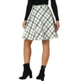 thumbnail image 4 of INSPIRE CHIC Women's Skirt Elastic Waist Knee Length Worsted A Line Skirt XL White, 4 of 6