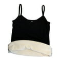 thumbnail image 2 of Lovskoo Women's Thermal Fleece Lined Underwear Tops Cami Tank Top Thick Plush Sleeveless Tight Fit V-Neck Strap Vest Black, 2 of 4