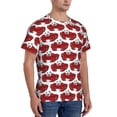 thumbnail image 4 of Yiaed Cute Red Crab Print Mens Short Sleeve Tight Fit T-Shirt, Crewneck Casual Tee-X-Large, 4 of 5