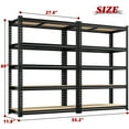 thumbnail image 3 of REIBII Set of 2 Storage Shelves Units 5 Tier Adjustable Garage Shelving Heavy Duty 1800LBS Metal Shelving,28"Lx11.8"Wx60"H, 3 of 7