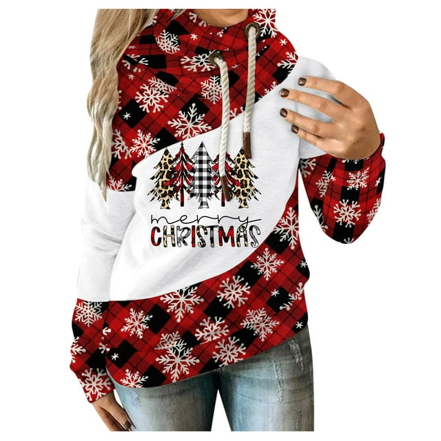 Chandail en Molleton d'Hiver pour Femmes, Cardigan à Col Rond Chaud, Mode, Mi-Longueur, Blouse Ample, Imprimé Noël