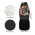 thumbnail image 4 of XYZCANDO Fun Front Car Seat Covers with Cute Vacation Raccoon Print - 2 Piece Breathable Waterproof Protector Set, 4 of 6