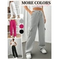 thumbnail image 6 of SWQZVT Womens Cargo Sweatpants Baggy High Waisted Joggers Sweat Pants Athletic Pants with Pockets, 6 of 9