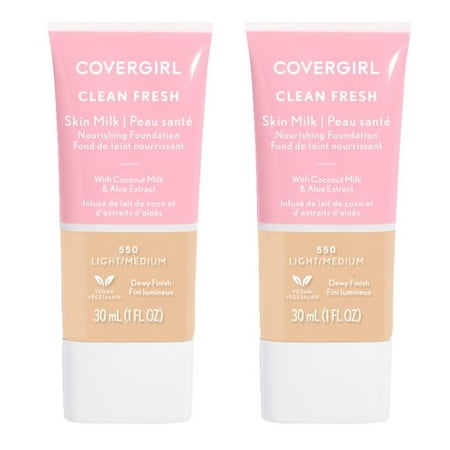 (2 pack) COVERGIRL Clean Fresh Skin Milk, Light/Medium