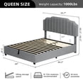 thumbnail image 6 of Dextrus Queen Lift up Storage Bed Frame with Adjustable Headboard, Velvet Upholstered Platform Bed Frame, Gray, 6 of 9