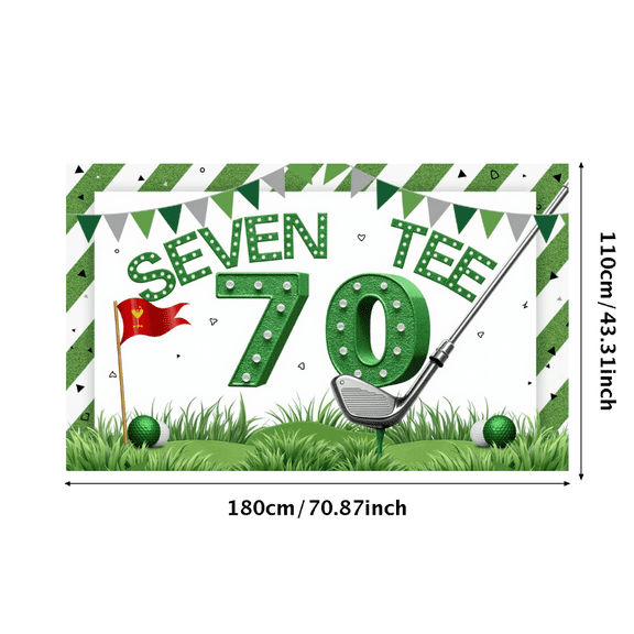 Decorative Golf Birthday Banner Green Grass Background Lightweight Polyester for Birthday Party Celebration Outdoor Event