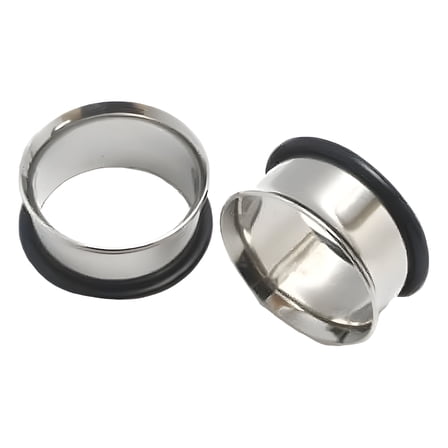 DESIGNICE Pair of 1 inch 25mm Single Flare Surgical Steel Tunnels Ear Gauges Stretching Plugs