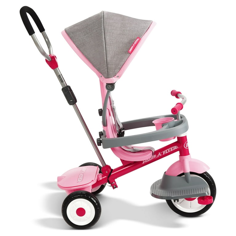 Radio Flyer, 4-in-1 Stroll 'N Trike with Activity Tray, Pink