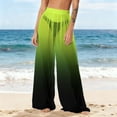 thumbnail image 6 of Sheer Mesh Beach Pants for Women High Waisted Ombre Color Block Wide Leg Cover Up Trousers Gradient Chiffon Look Flowy Swimwear Coverups, 6 of 7