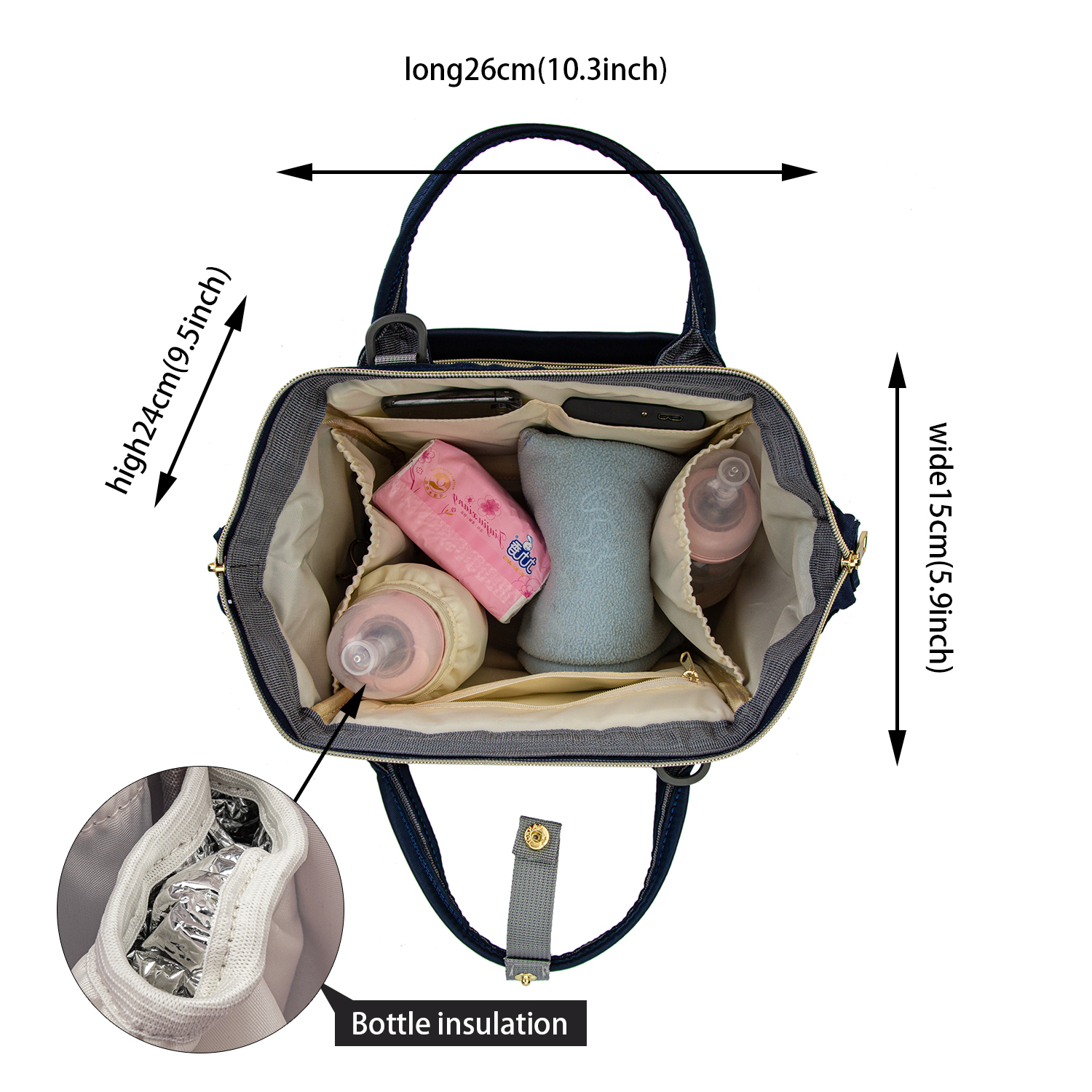 Baby Diaper Bag Nappy Backpack Waterproof Multi-Function Convertible Mini Smart Diaper Bag Backpack for Outdoor