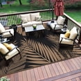 thumbnail image 7 of DEORAB 8'x10' Outdoor Rugs Patio Waterproof Outside Mat Reversible Plastic Camping Carpet,Black & Brown, 7 of 7