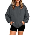 thumbnail image 2 of Zip Up Hoodies for Women Fall Winter Casual Sweatshirts Zipper Lightweight Cute Jackets with Pockets, 2 of 7