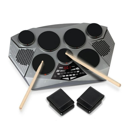 Pyle PTED06 - Electronic Tabletop Drum Machine - Digital Drumming (Best Digital Drum Kit)